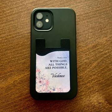 Slim Phone Card Holder Personalized